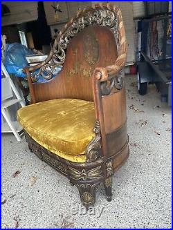 Unique French Antique Twin Bed Made Into A Loveseat/settee. Local Pickup 57593