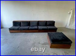 Unique Mid Century Modern Milo Baughman Era Four Piece Sectional Sofa Set