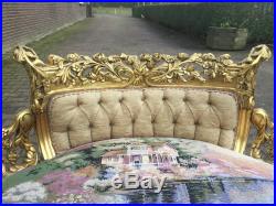 Unique Rare Small Sofa With Gobelin In French Louis XVI