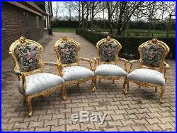 Unique Sofa/Settee/Couch Set with 2 Chairs in Gobelin Louis XVI Style