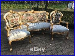 Unique Sofa/Settee/Couch Set with 4 Chairs in Gobelin Louis XVI Style