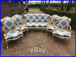 Unique Sofa/Settee/Couch Set with 4 Chairs in Louis XVI Style