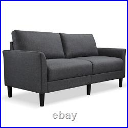 Upholstered Sofa Couch Linen Fabric Loveseat Modern Living Room Sofa 75.5 Gray