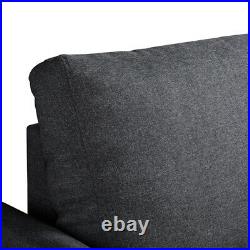 Upholstered Sofa Couch Linen Fabric Loveseat Modern Living Room Sofa 75.5 Gray