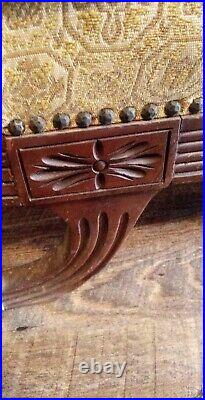 Used Duncan Phyfe Sofa Brass Claw Foot Carved Mahogany Sofa