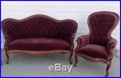VICTORIAN LOVESEAT SETTEE With TUFTED BACK SOFA CHAISE COUCH & PARLOR CHAIR