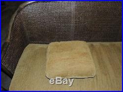 VINTAGE AUTHENTIC McGUIRE SAN FRANCISCO RATTAN / BAMBOO SMALL SOFA With CUSHION