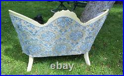 VINTAGE Carved Wood Antique Victorian Shabby Chic Style Loveseat