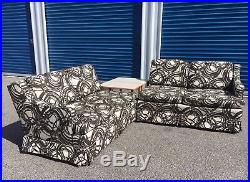 VTG 1960s THOMASVILLE sofa Couch 2PIECE CUSTOM DESIGNER FABRIC Dunbar Era MCM