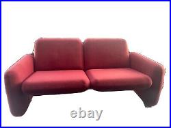 VTG 1982 Herman Miller Chiclet Loveseat, dark red Wilkes Modular Sofa Group
