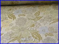 VTG MCM Low Rise Couch 97x32.5x28 Yellow Floral Pastel Blue Flowers Pattern