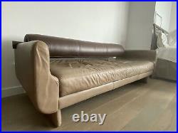 Vadimir Kagan sofa vintage brown leather