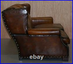 Very Comfortable Rrp £16,500 Ralph Lauren Brown Leather Sofa Feather Cushions
