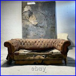 Very Good 19thC Victorian Leather Chesterfield Sofa Including Full Restoration
