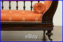 Victorian Antique English Rosewood Settee, Loveseat, Sofa or Hall Bench #33004