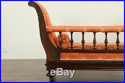 Victorian Antique English Rosewood Settee, Loveseat, Sofa or Hall Bench #33004