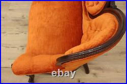 Victorian Antique Settee or Loveseat, Tangerine Upholstery #52307