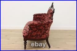 Victorian Antique Walnut Loveseat or Sofa, Carved Portrait #48358