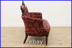 Victorian Antique Walnut Loveseat or Sofa, Carved Portrait #48358