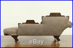 Victorian Eastlake Antique Fainting Couch, Chaise Lounge, New Upholstery #32081