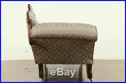 Victorian Eastlake Antique Fainting Couch, Chaise Lounge, New Upholstery #32081