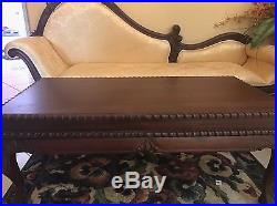 Victorian French Carved Settee Sofa Chaise, Wing Chair And Coffee Table Set