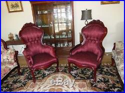 Victorian Settee With Matching Chairs, Cherry Magnolia