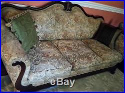 Victorian Sofa Couch Duncan Phyfe Newly Reupholstered Gorgeous! Antique