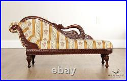 Victorian Style Carved Mahogany Swan Child's Chaise Lounge