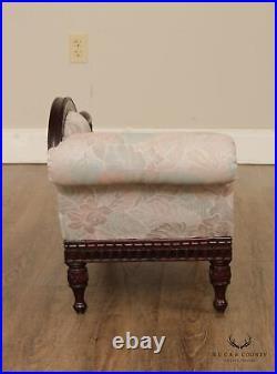 Victorian Style Carved Mahogany Swan Child's Chaise Lounge