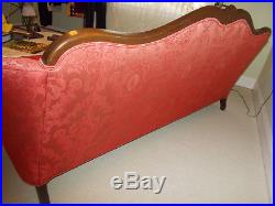 Victorian Style Mahogany Upholstered Sofa With Down Cushion