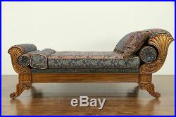 Victorian Style Vintage Oak Chaise Lounge Day Bed Fainting Couch, Pulaski #32275
