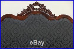 Victorian to Empire Antique 1840 Carved Mahogany Sofa, New Upholstery #30148