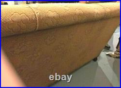 Vintage 1900s Empire Style Carved 3 Seat Sofa Project, Mahogany Wood GC
