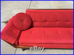 Vintage 1950's-1960's Rowe Gondola Red Sofa Mid Century Modern Estate Listing