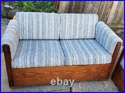 Vintage 1960-70s This End Up Wood Furniture 2 Matching Sofas Original Cushions