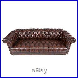 Vintage 1960s Chesterfield Tufted Leather Sofa