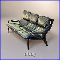 Vintage 1970s Mid Century Leather & Bentwood Sofa By Tessa