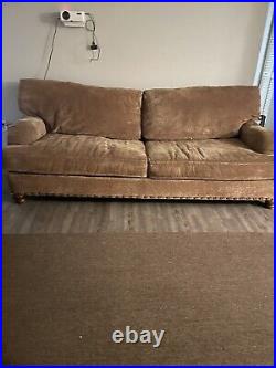 Vintage 2 Piece 8 Foot Sofa With Carpet brown and bronze colored soft