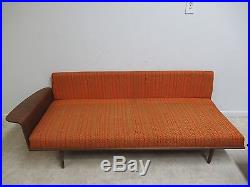 Vintage 2 Piece Mid Century Danish Bent Wood Walnut Sofa Love Seat Couch