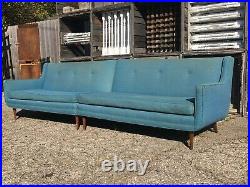 Vintage 2pc Wingback Sectional Sofa 60's Mid Century Modern Paul McCobb Era