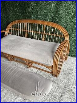 Vintage 4Strand Rattan Sculptural Sofa with Pretzel Arms and Rainbow Arch Back