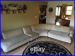 Vintage 4 piece mid century sectional sofa neutral color (1960s)