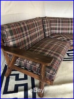Vintage A. Brandt Fort Worth Ranch Oak Mission Style 4 Piece Sectional Couch