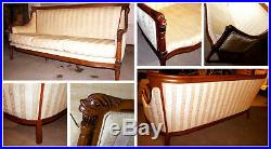 Vintage American Federal Style Mahogany Sheraton Sofa circa mid-late 1800s