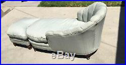 Vintage Antique Fainting couch chaise sofa Setee with Ottoman Down Filled