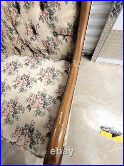 Vintage Antique French Gilt Style Floral Flowers White Sofa Couch 1960s
