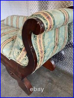 Vintage Antique French Style Upholstered Recamier Chaise Lounge