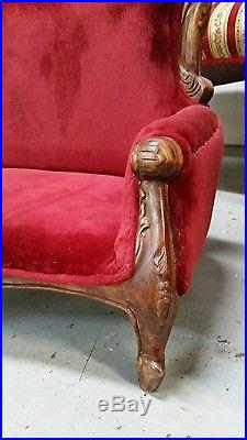 Vintage/Antique Hand Carved Victorian Toddler/Childs Sofa Furniture