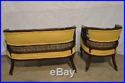 Vintage Antique Italian Settee Furniture Set Love Seat/Chair Yellow Color Wood